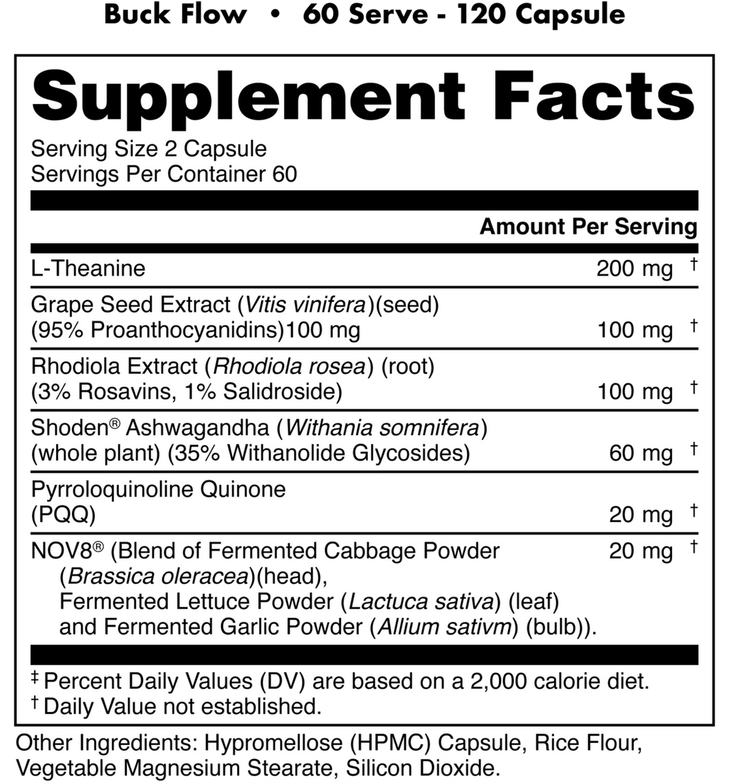 FLOW Nitric Oxide + Adrenal Support Supplement SFP
