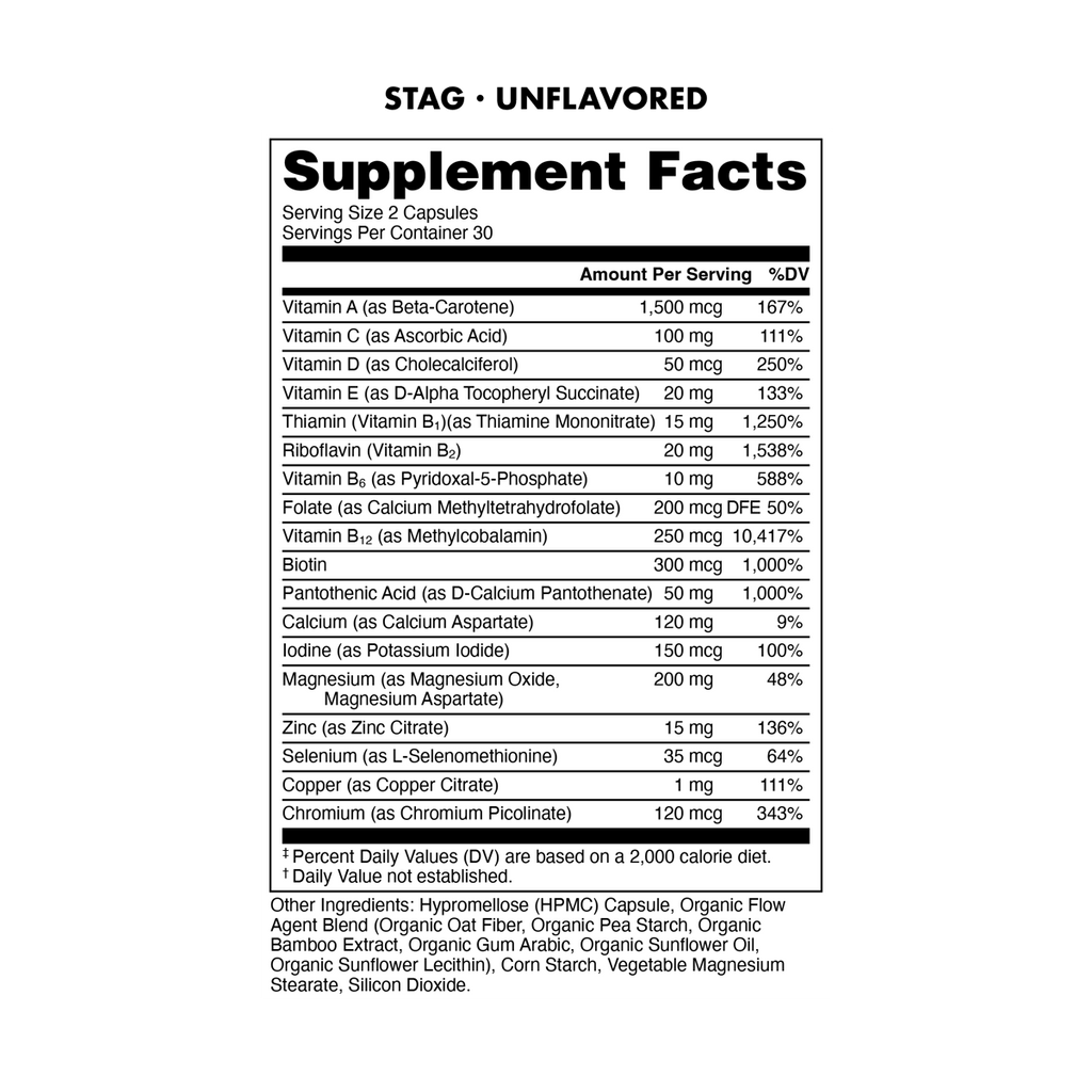 Multivitamínico de Espectro Completo para Hombres STAG - Bucked Up