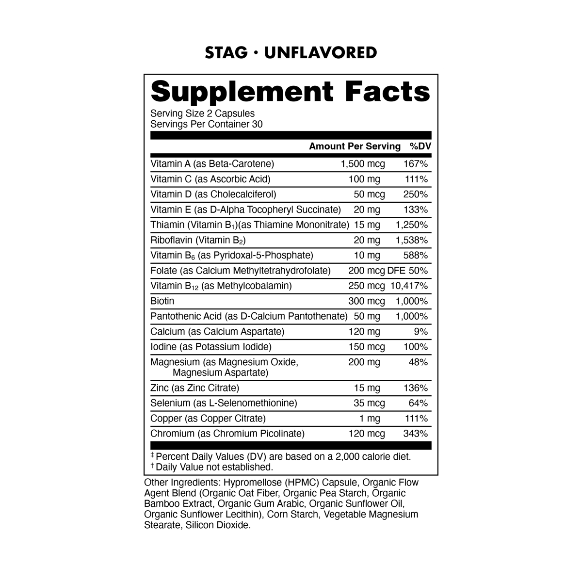 Multivitamínico de Espectro Completo para Hombres STAG - Bucked Up