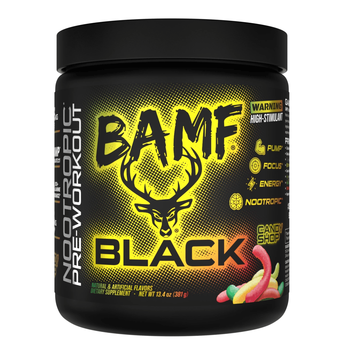 BAMF Black Pre-Entreno - Fórmula de Enfoque, Energía y Detox - Bucked Up