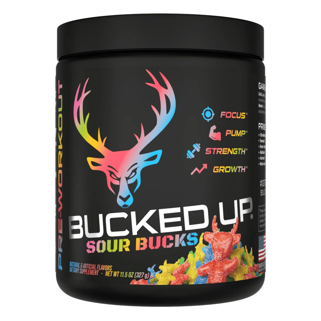 Bucked Up Pre-Workout - Sour Bucks (Sour Gummy Candy)