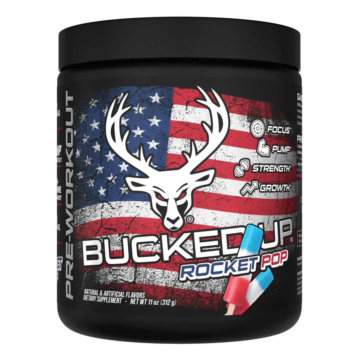 Bucked Up Pre-Workout - Rocket Pop (Blue Raspberry/Lime/Cherry)