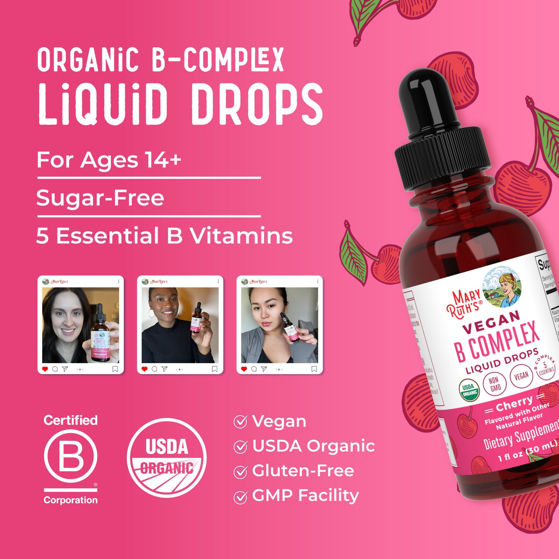 Gotas de Complejo B Vegano - MaryRuth Organics