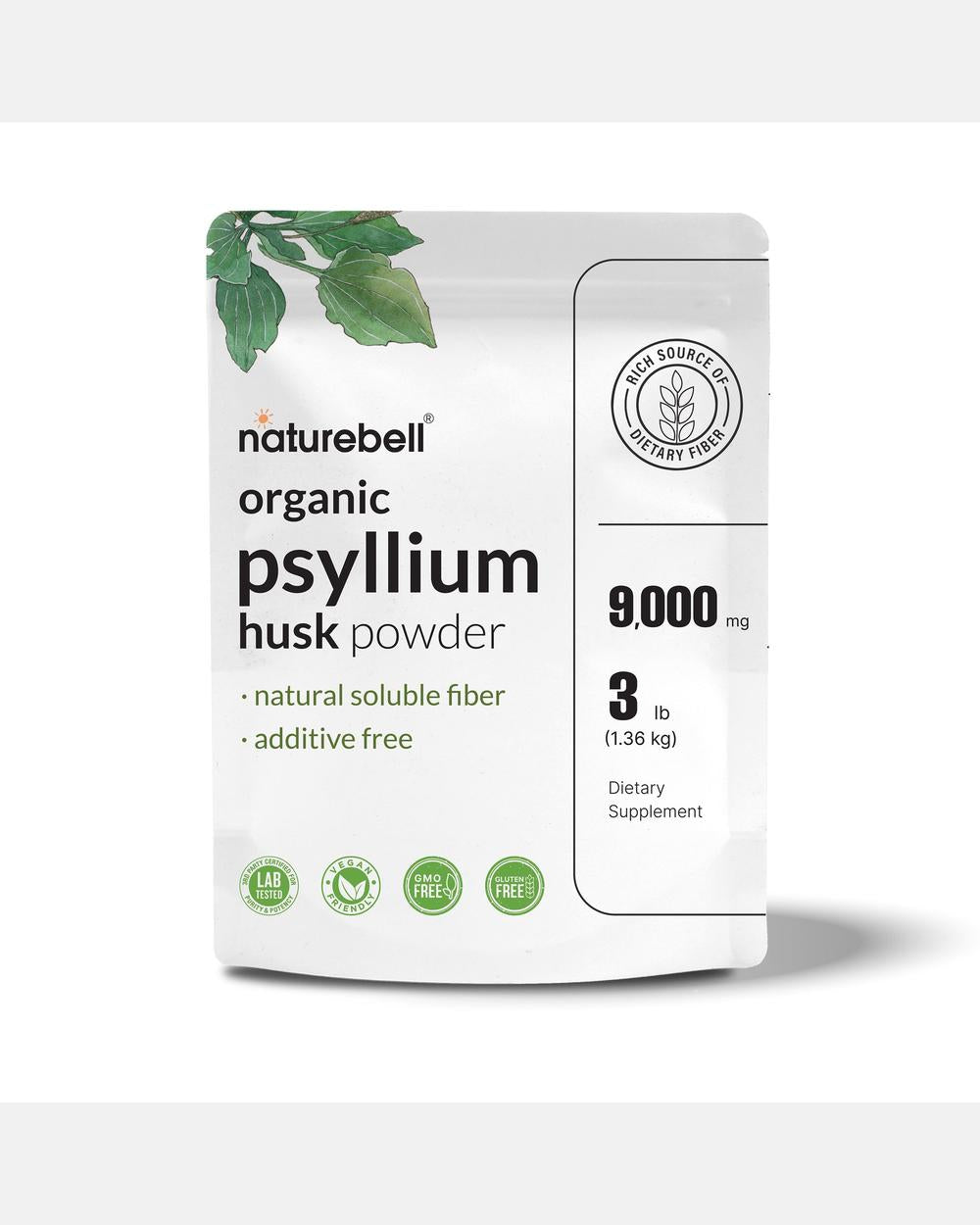 Cáscara de Psyllium Orgánica en Polvo - 1,36 kg - NatureBell