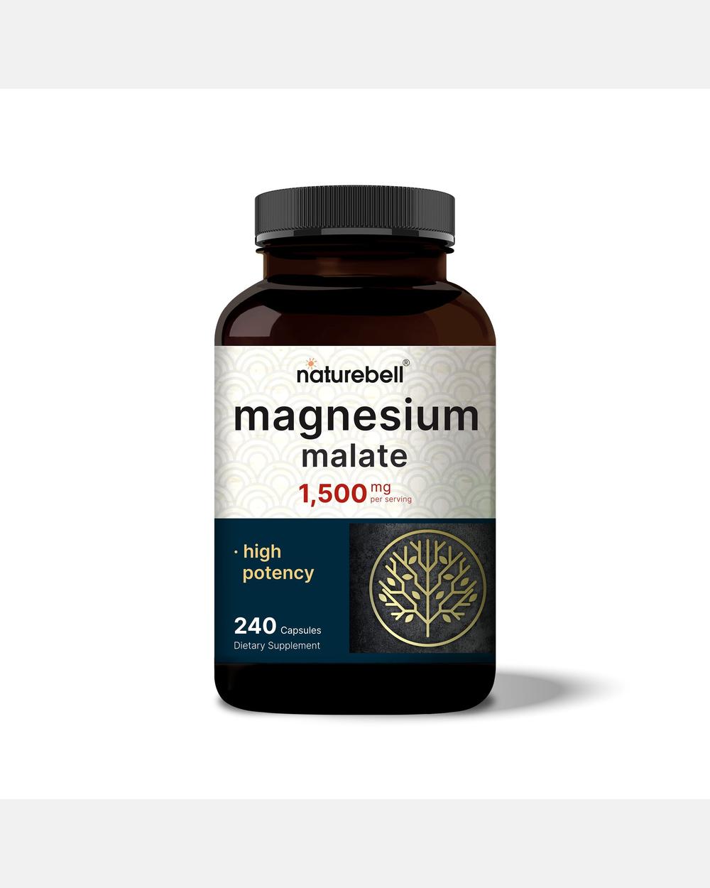 Magnesio Malato 1500 mg por porción - 240 Cápsulas - NatureBell