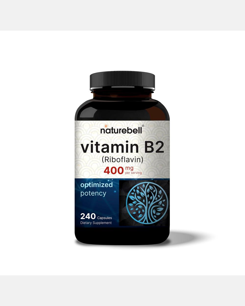 Vitamina B2 (Riboflavina) 400 mg – 240 Cápsulas – NatureBell