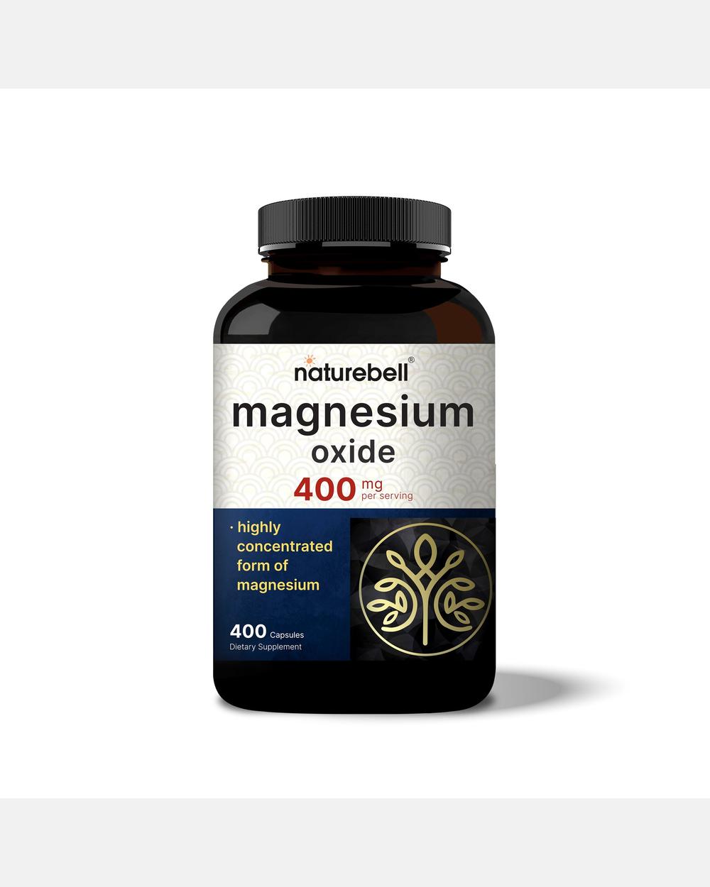 Óxido de Magnesio 400 mg Alta Pureza – 400 Cápsulas – NatureBell