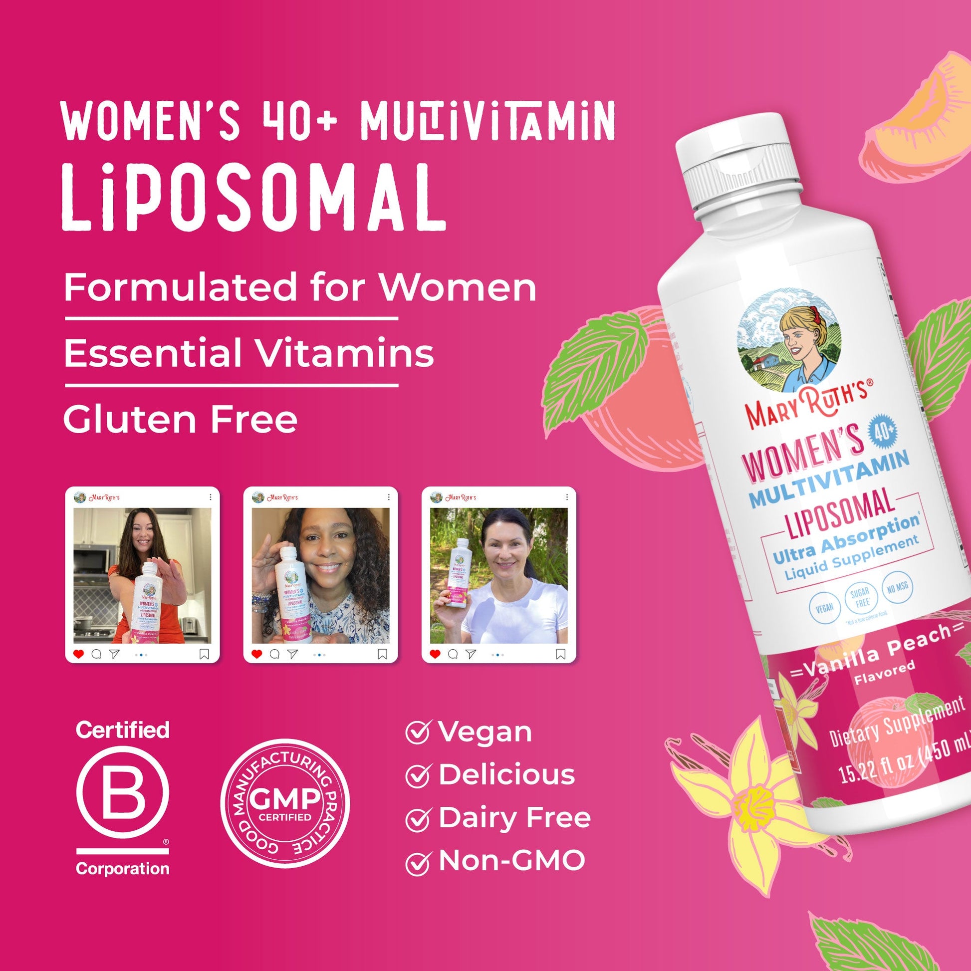 Multivitamínico Liposomal para Mujer 40+ - MaryRuth Organics
